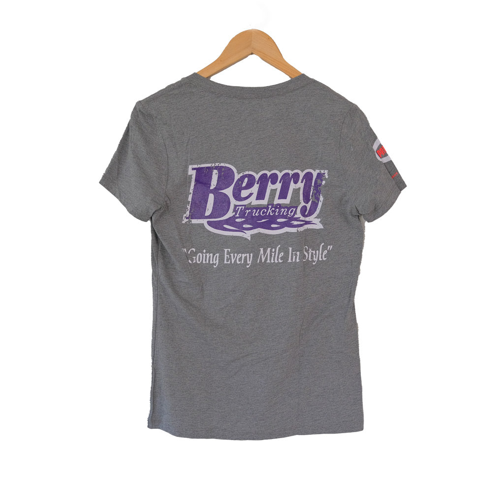 Womens V-Neck T-Shirt - Berry Trucking